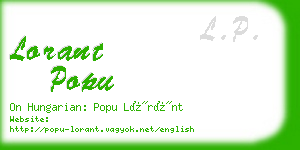 lorant popu business card